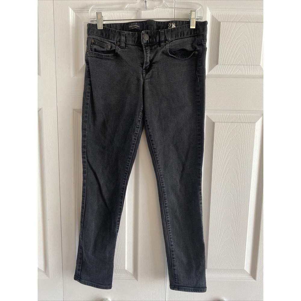 J.Crew Toothpick Ankle Jeans Womens Size 28 Black‎ Skinny Stretch Denim Cotton